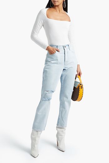 JONATHAN SIMKHAI Cupro-blend jersey thong bodysuit