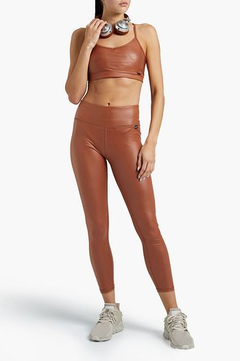 DKNY Coated stretch-jersey leggings