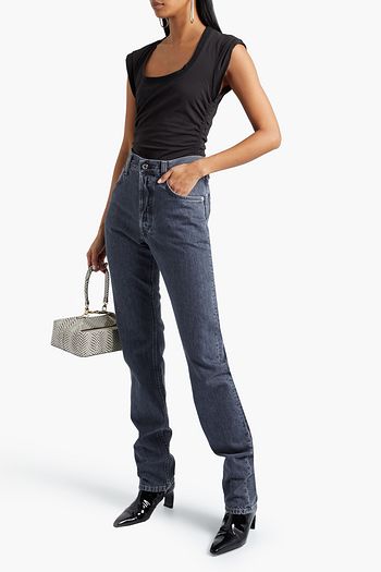 JONATHAN SIMKHAI Ruched cotton-jersey bodysuit