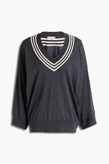 BRUNELLO CUCINELLI Bead-embellished cotton top