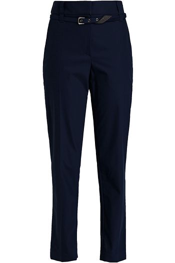 BRUNELLO CUCINELLI Bead-embellished belted cotton-blend twill tapered pants