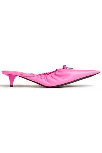 BALENCIAGA Neon gathered leather mules