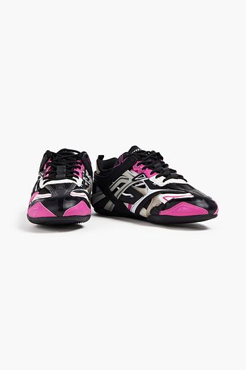 BALENCIAGA Faux leather-paneled mesh sneakers