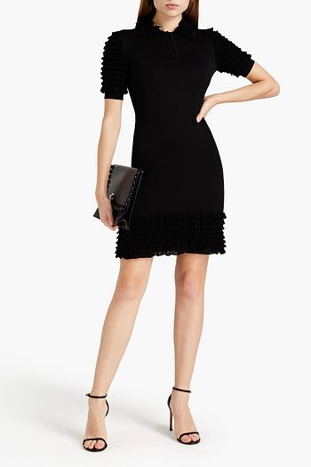 MOSCHINO Ruffle-trimmed cotton mini dress