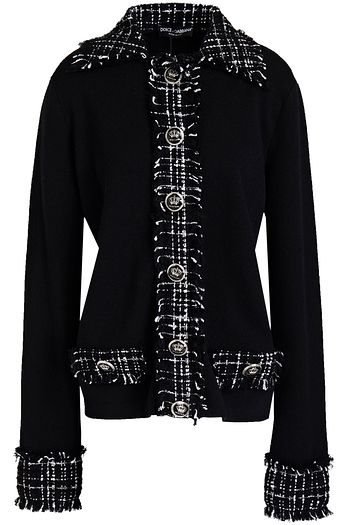 DOLCE & GABBANA Jacke aus einer Wollmischung mit Tweedbesatz