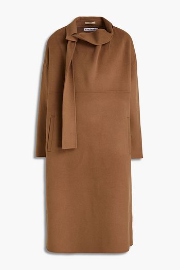 ACNE STUDIOS Tie-neck brushed wool-felt coat