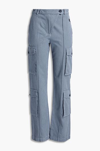 KENZO Striped cotton-gabardine straight-leg pants