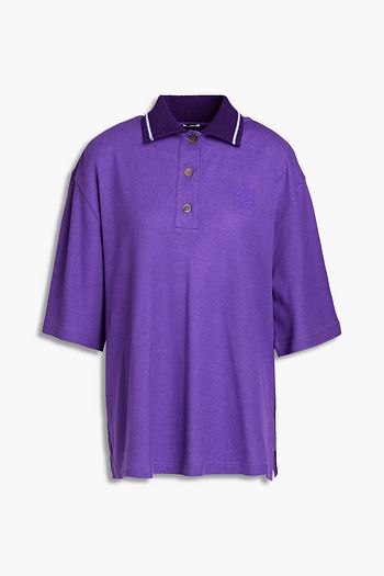 LOEWE Cotton and cashmere-blend piqué polo shirt