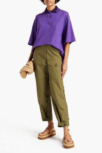 LOEWE Cotton and cashmere-blend piqué polo shirt
