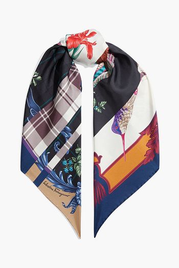 SALVATORE FERRAGAMO Printed silk-twill scarf