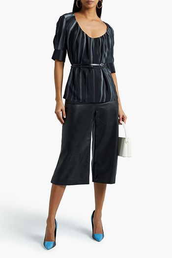 ALTUZARRA Nika belted printed silk crepe de chine blouse