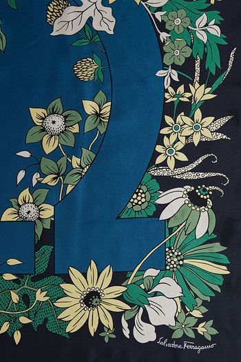 SALVATORE FERRAGAMO Printed silk-twill scarf