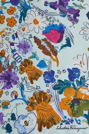 SALVATORE FERRAGAMO Floral-print silk-twill scarf