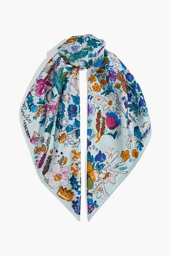 SALVATORE FERRAGAMO Floral-print silk-twill scarf