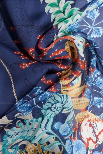 SALVATORE FERRAGAMO Floral-print silk-twill scarf