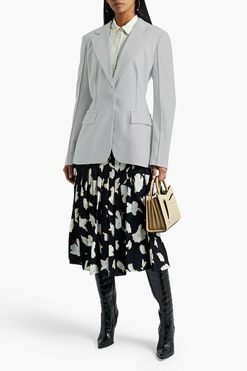 ALTUZARRA Pintucked mélange stretch-crepe blazer