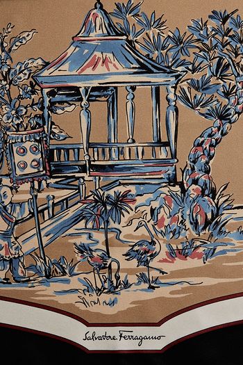 SALVATORE FERRAGAMO Printed silk-twill scarf
