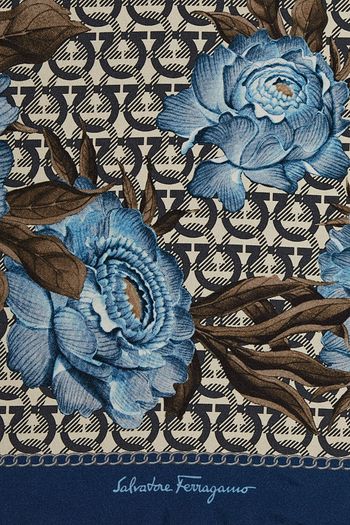 SALVATORE FERRAGAMO Printed silk-twill scarf