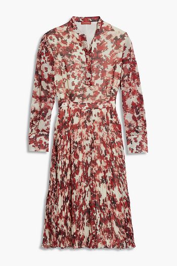 ALTUZARRA Emilia pleated printed georgette midi dress