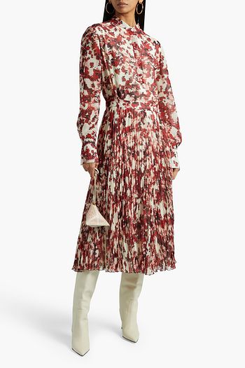 ALTUZARRA Emilia pleated printed georgette midi dress