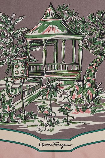 SALVATORE FERRAGAMO Printed silk-twill scarf