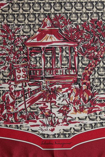 SALVATORE FERRAGAMO Printed silk-twill scarf