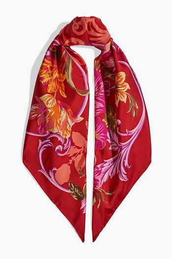 SALVATORE FERRAGAMO Floral-print silk-twill scarf