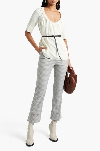 ALTUZARRA Nika belted pleated crepe blouse