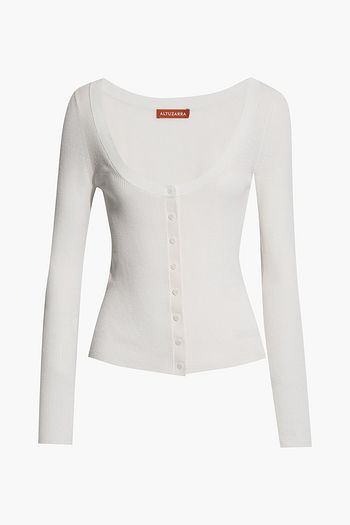 ALTUZARRA Ribbed wool-blend top