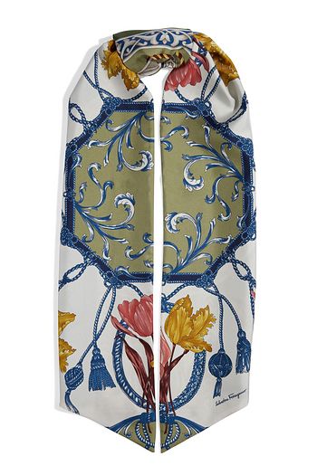 SALVATORE FERRAGAMO Printed silk-twill scarf