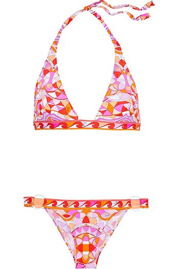 EMILIO PUCCI Printed halterneck bikini