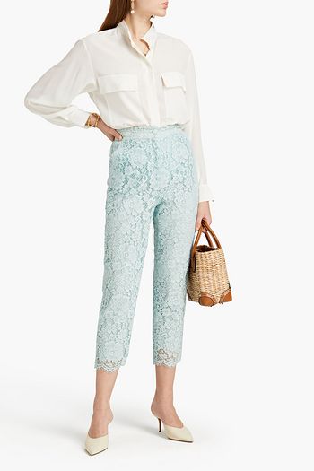 DOLCE & GABBANA Karottenhose aus schnurgebundener Spitze aus einer Baumwollmischung