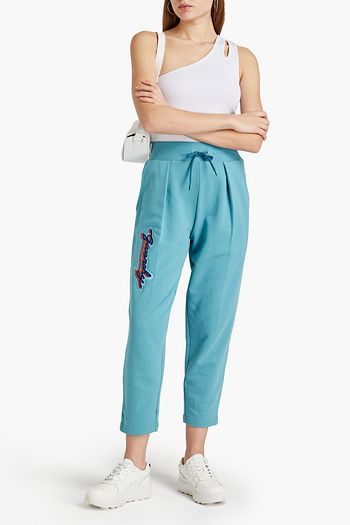 GIVENCHY Embroidered French cotton-terry tapered pants
