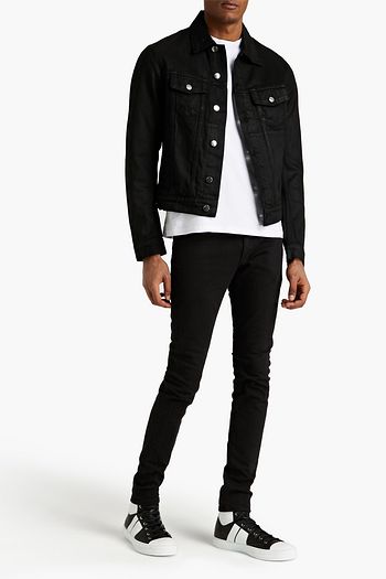 AMIRI Logo-appliquéd waxed denim jacket