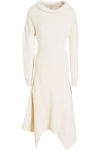 ALEXANDER MCQUEEN Ribbed wool midi dress