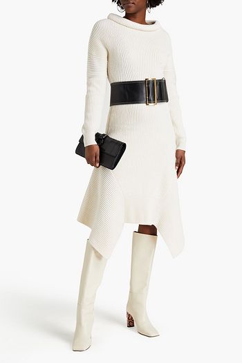 ALEXANDER MCQUEEN Ribbed wool midi dress