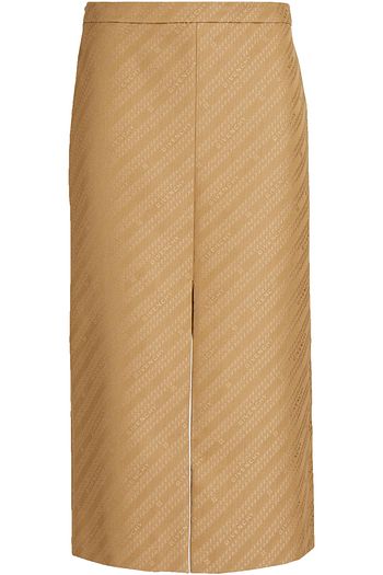 GIVENCHY Embroidered cotton-blend midi skirt