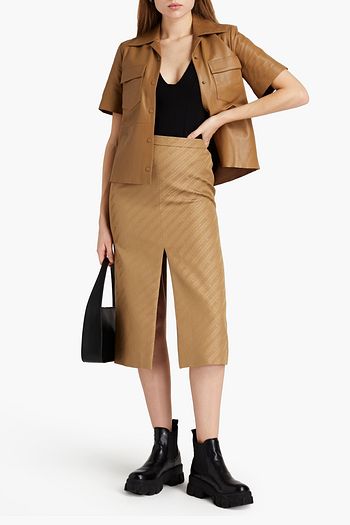GIVENCHY Embroidered cotton-blend midi skirt