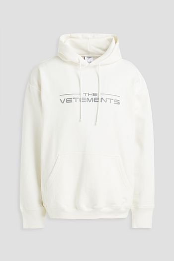 VETEMENTS Printed French cotton-blend terry hoodie
