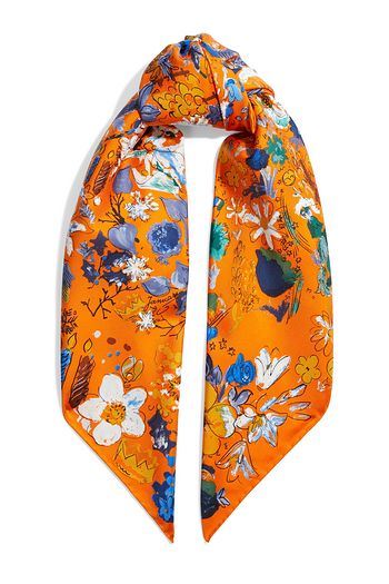 SALVATORE FERRAGAMO Printed silk-twill scarf