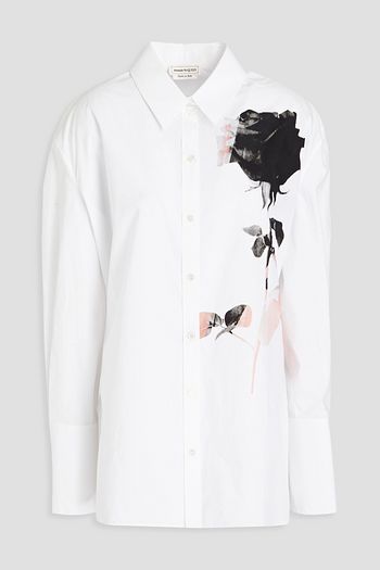 ALEXANDER MCQUEEN Hemd aus Baumwollpopeline mit Print