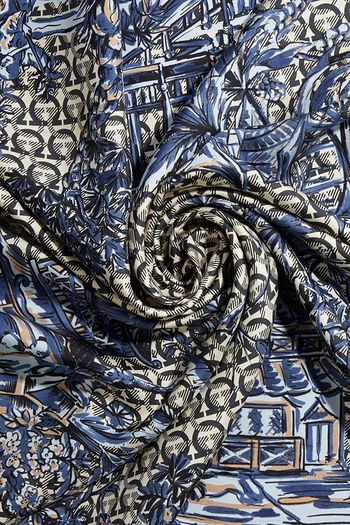 SALVATORE FERRAGAMO Printed silk-twill scarf