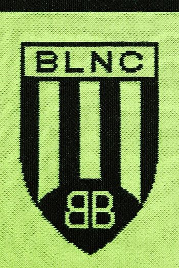 BALENCIAGA Schal aus neonfarbenem Jacquard-Strick