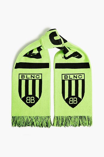 BALENCIAGA Schal aus neonfarbenem Jacquard-Strick