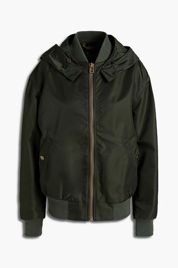 MR & MRS ITALY Logo-appliquéd shell hooded bomber jacket