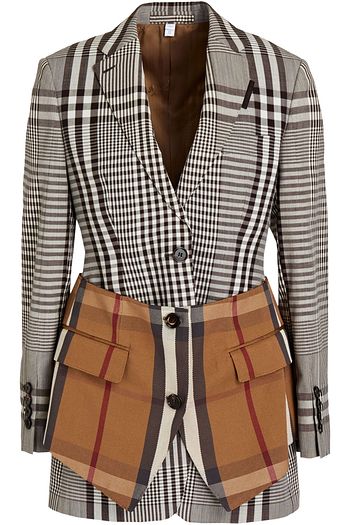 BURBERRY Karierter Blazer aus Webstoff mit Canvas-Einsätzen