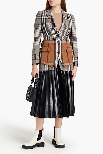 BURBERRY Karierter Blazer aus Webstoff mit Canvas-Einsätzen