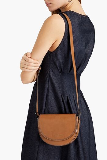 BRUNELLO CUCINELLI Schultertasche aus strukturiertem Leder mit Zierperlen