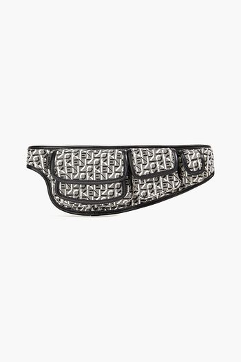 KENZO Leather-trimmed logo-jacquard belt bag