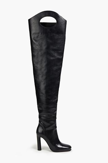 BURBERRY Cutout leather thigh boots
